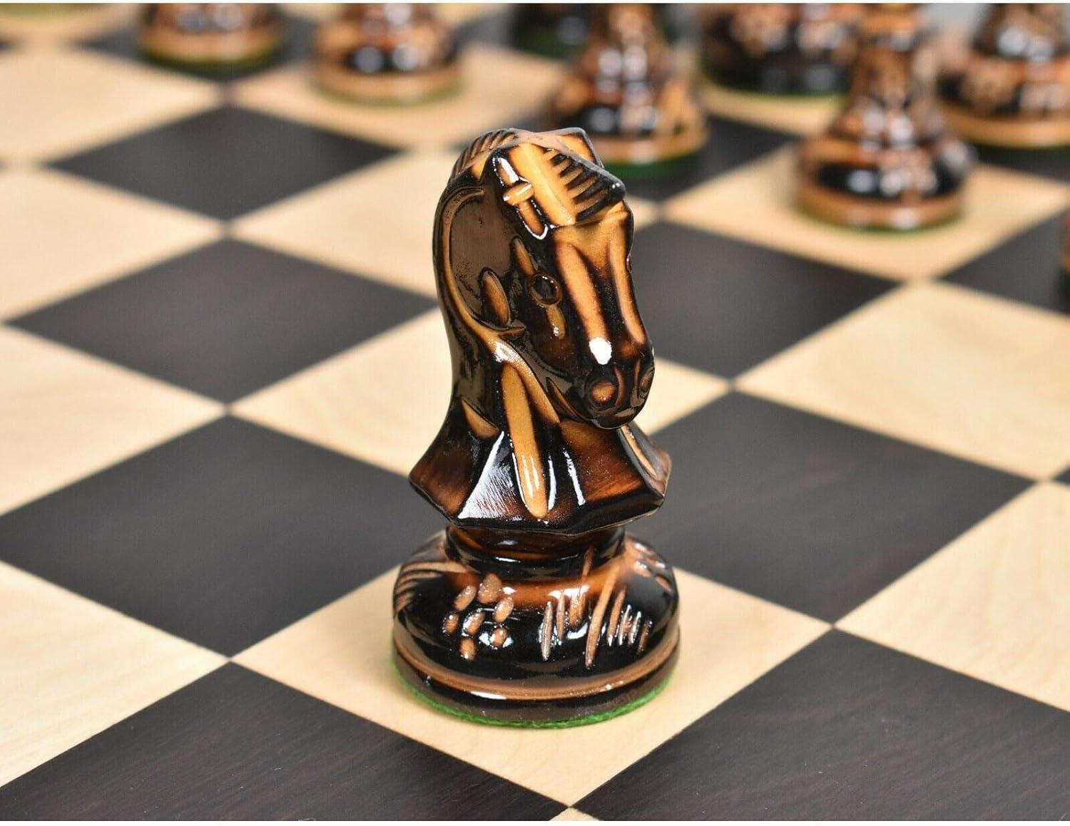 1970s' Dubrovnik Chess Pieces Only Set - Hand Carved Lacquered Boxwood-3.8" King