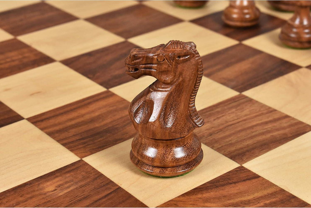 3.6" Professional Staunton Chess Pieces Only Set - Golden Rosewood - Weighted Chessmen