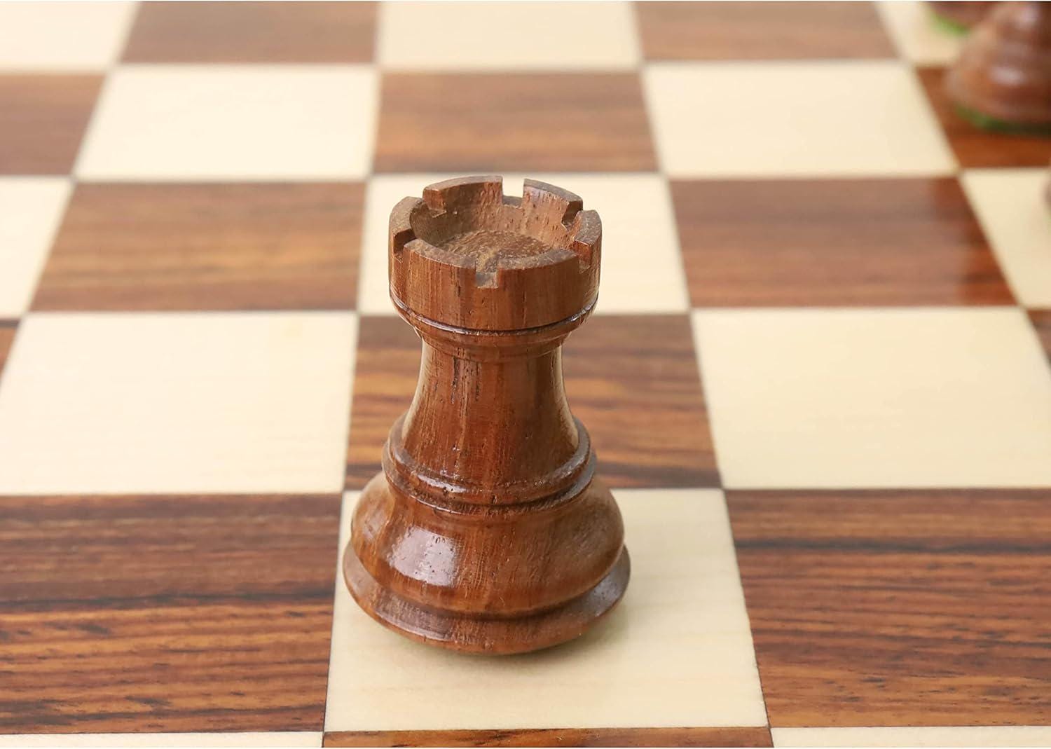 Russian Zagreb Wooden Chess Pieces Set – 2.6” Weighted Staunton Style in Golden Rosewood & Boxwood | ChessCraftman