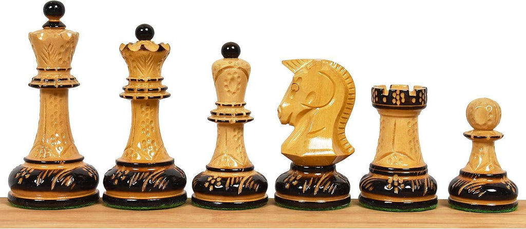 1970s' Dubrovnik Chess Pieces Only Set - Hand Carved Lacquered Boxwood-3.8" King
