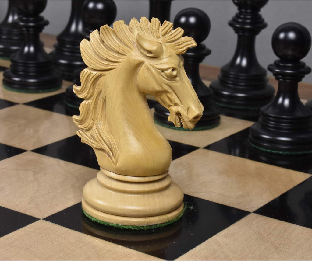 Luxury Staunton Chess Pieces Only Set – Alexandria Design, Ebony & Boxwood, 4.4-Inch King, Triple Weighted