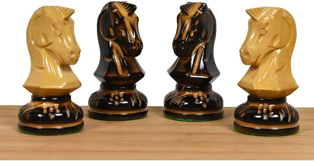 1970s' Dubrovnik Chess Pieces Only Set - Hand Carved Lacquered Boxwood-3.8" King