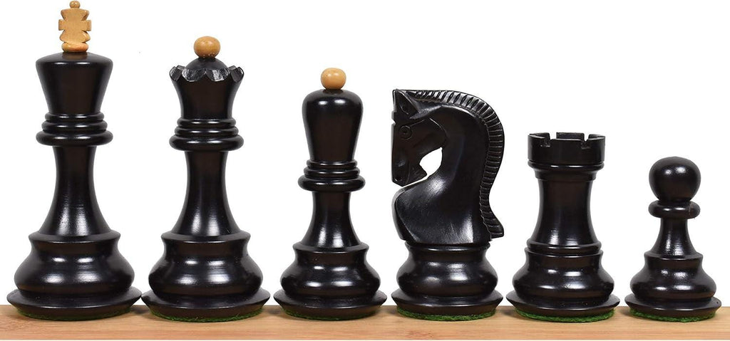 ChessCraftman 3.9" Russian Zagreb 59' Chess Pieces only Set - Ebony Wood & Boxwood