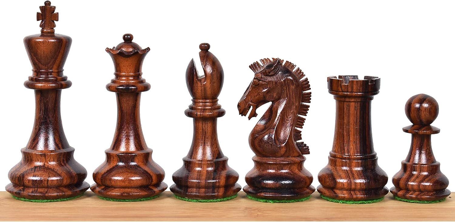 Craftsman Knight Staunton Chess Pieces Only Chess Set, Rosewood Wooden Chess Set, 3.9-in King, Double Weighted Chess Pieces (2.65 lbs)