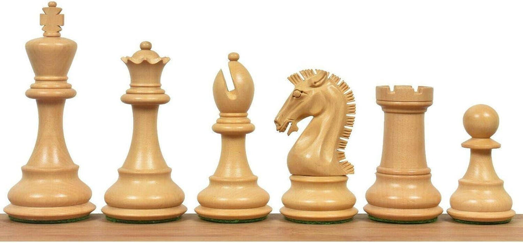 3.9" Craftsman Staunton Chess Pieces Only Set - Double Weighted Ebonised Boxwood