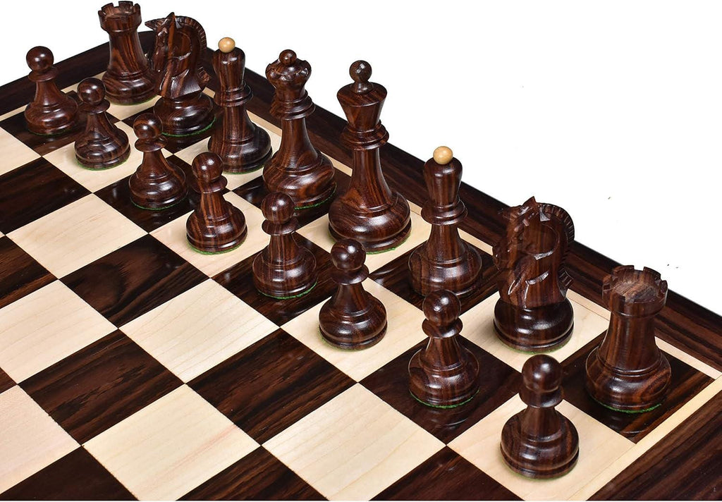 1970s' Dubrovnik Chess Pieces Only Set- Triple Weighted Rosewood - 3.8" King