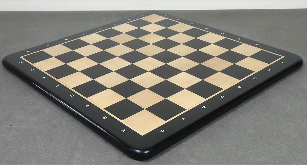 19" Ebony Wood & Maple Wood Chess Board - Square of 50 mm -Algebraic Notations
