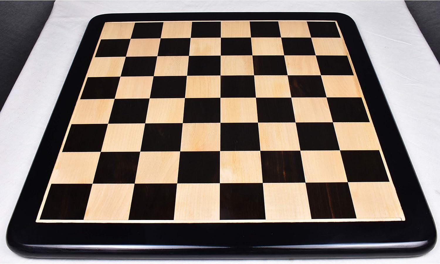 Chess Board 19 inches Large Solid Inlaid Ebony & Maple Wood Chess Board - Square of 50 mm