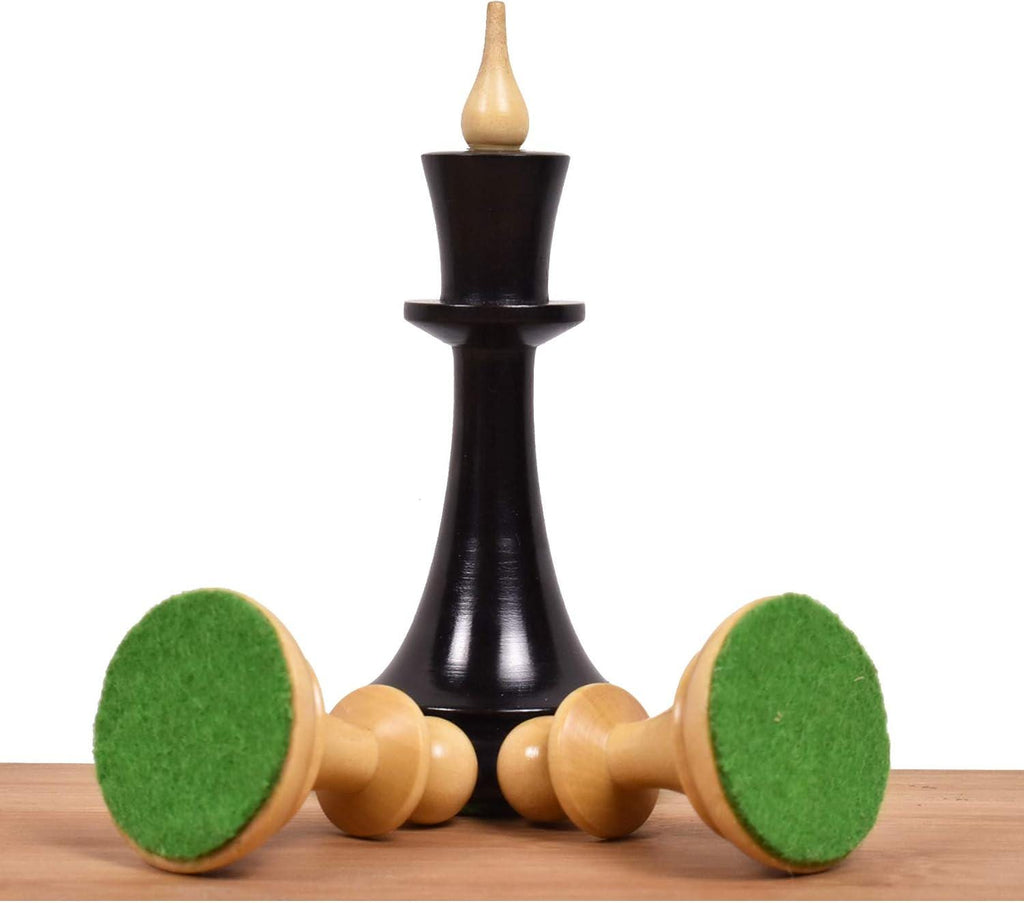 Soviet Latvian Reproduced Chess Pieces Only Chess Set, Ebonized Boxwood Wooden Chess Set, 4-in King, Double Weighted Chess Pieces (2.5 lbs)