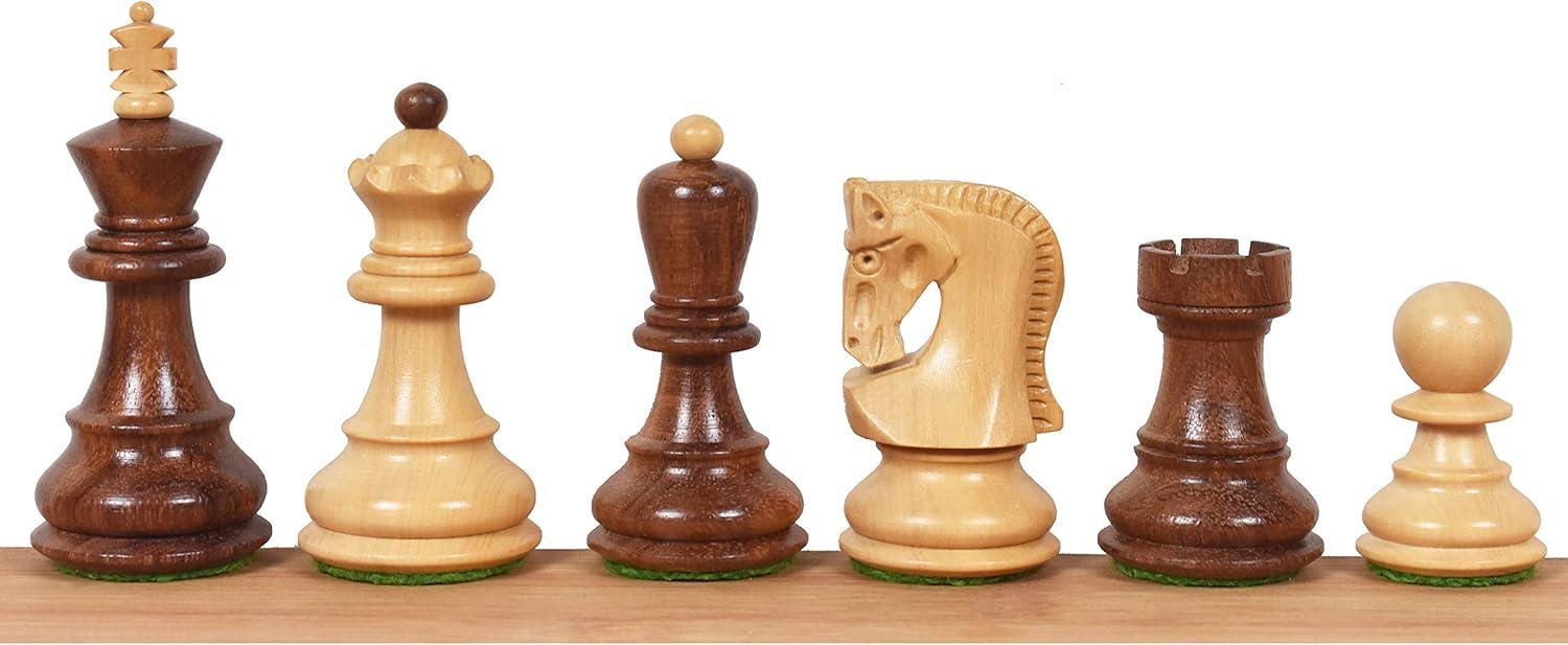 Russian Zagreb Wooden Chess Pieces Set – 2.6” Weighted Staunton Style in Golden Rosewood & Boxwood | ChessCraftman