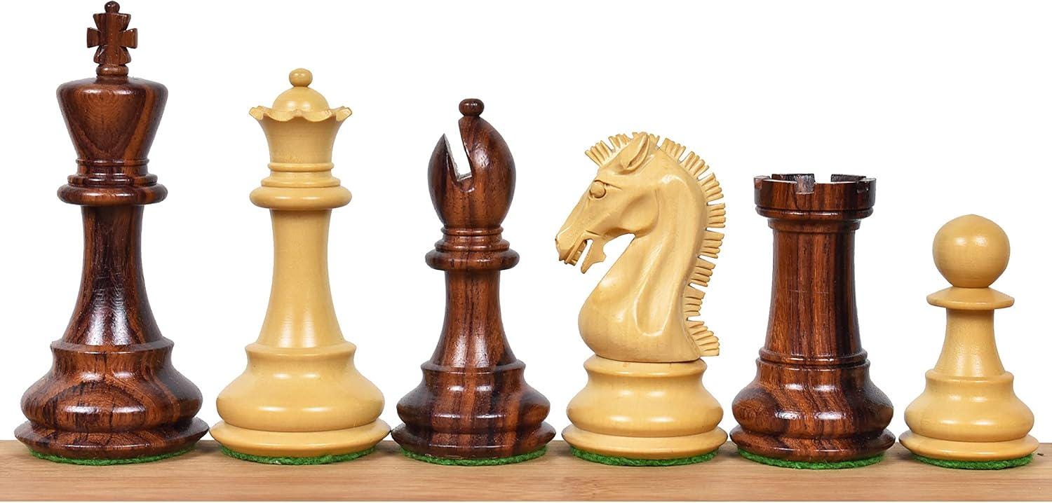 Craftsman Knight Staunton Chess Pieces Only Chess Set, Rosewood Wooden Chess Set, 3.9-in King, Double Weighted Chess Pieces (2.65 lbs)
