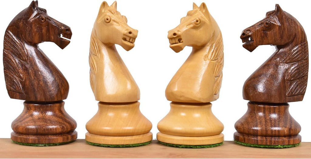 French Grandmaster's Staunton Chess Pieces Only Set- Golden Rosewood - 4.1" King