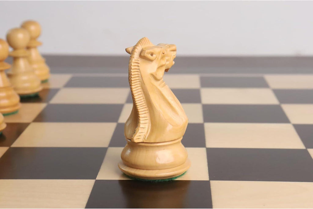 3.9" Professional Staunton Chess Pieces Only Set - Weighted Ebony Wood And Boxwood