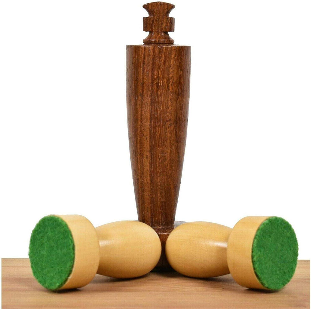 3.9'' Berliner Modern Minimalist Chess Pieces Only Set- Weighted Golden Rosewood