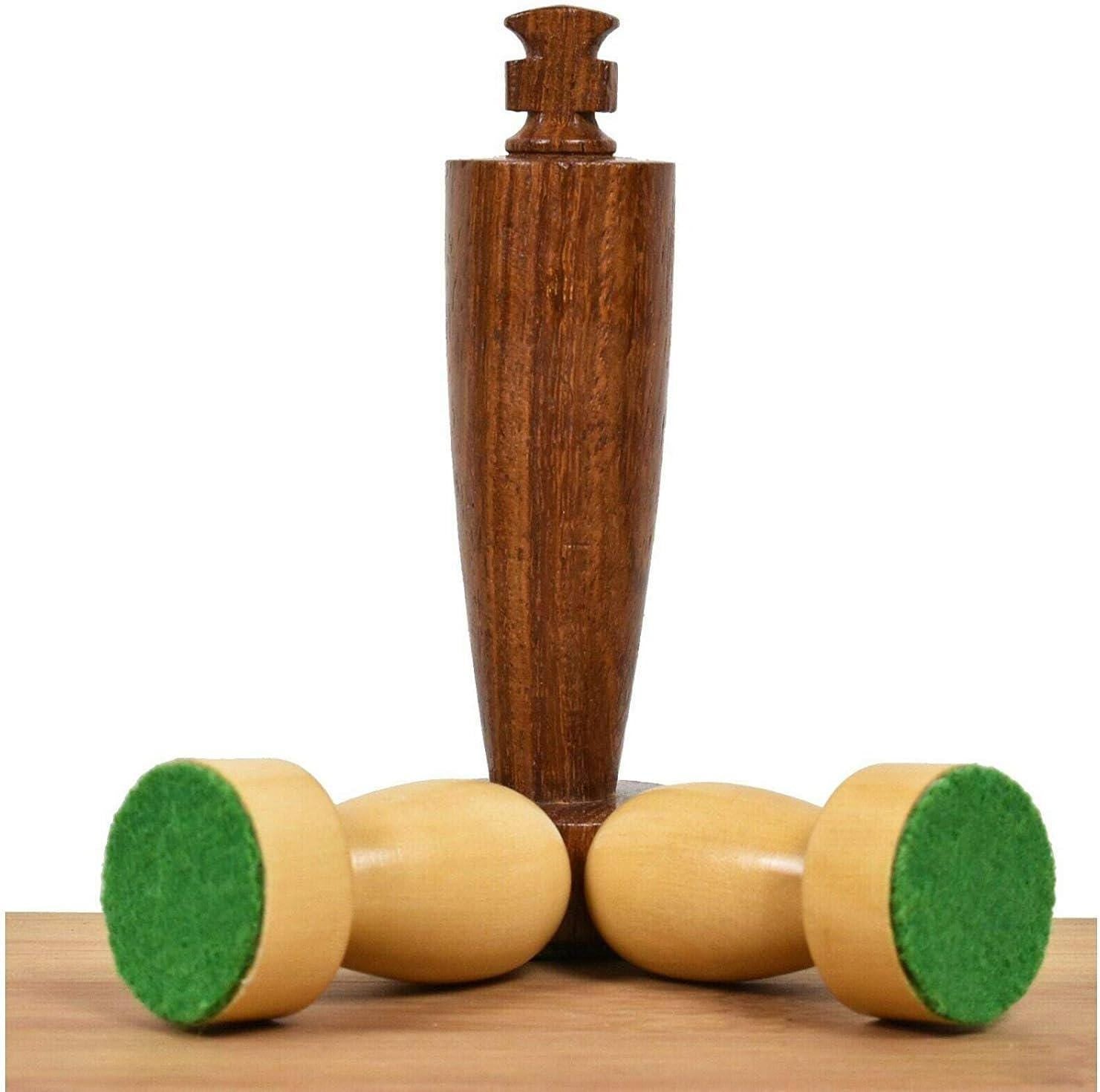 3.9'' Berliner Modern Minimalist Chess Pieces Only Set- Weighted Golden Rosewood