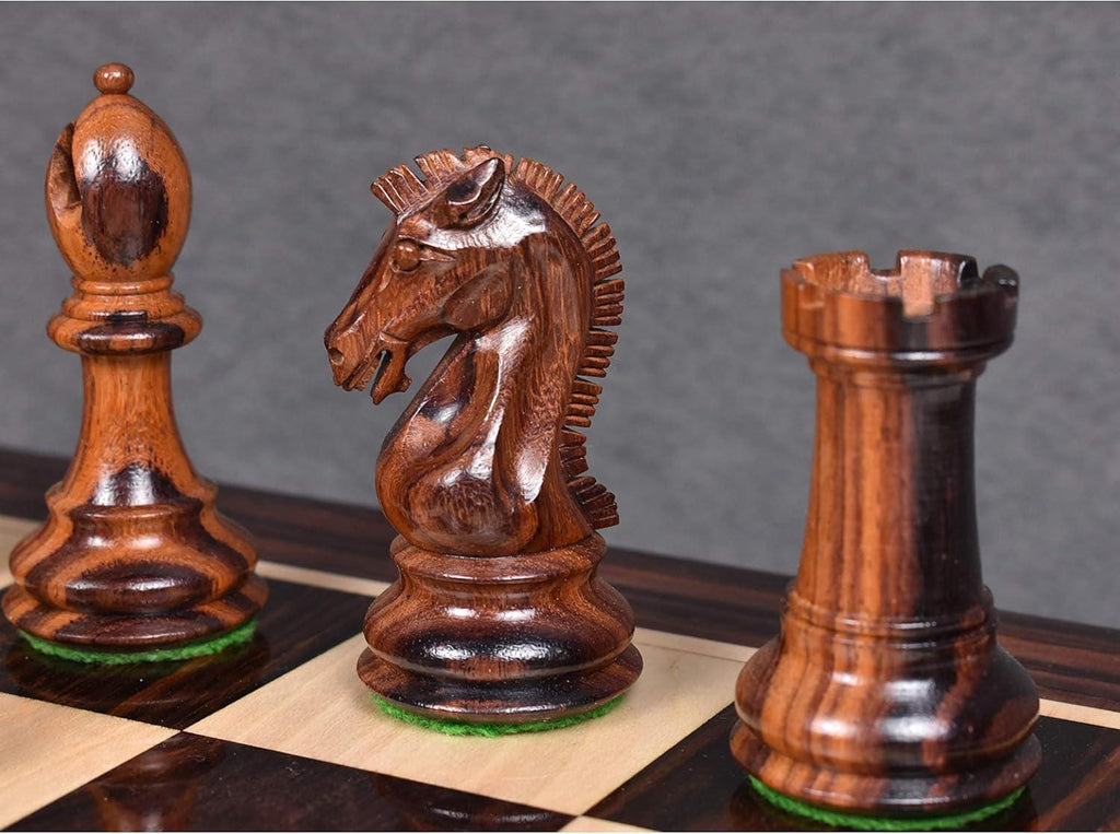 Craftsman Knight Staunton Chess Pieces Only Chess Set, Rosewood Wooden Chess Set, 3.9-in King, Double Weighted Chess Pieces (2.65 lbs)
