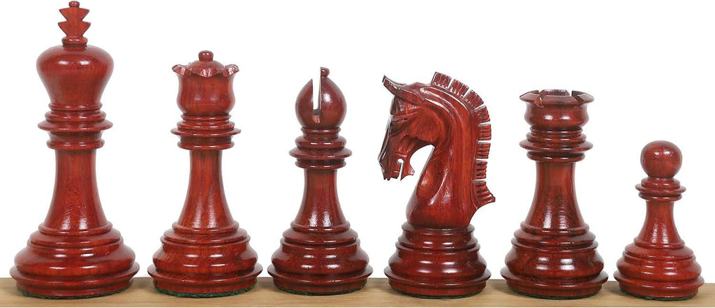 3.8" Imperial Staunton Chess Pieces Only Set - Weighted Bud Rose Wood