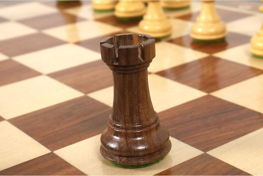 3.75" Queens Gambit Staunton Chess Pieces Only Set - Weighted Golden Rosewood