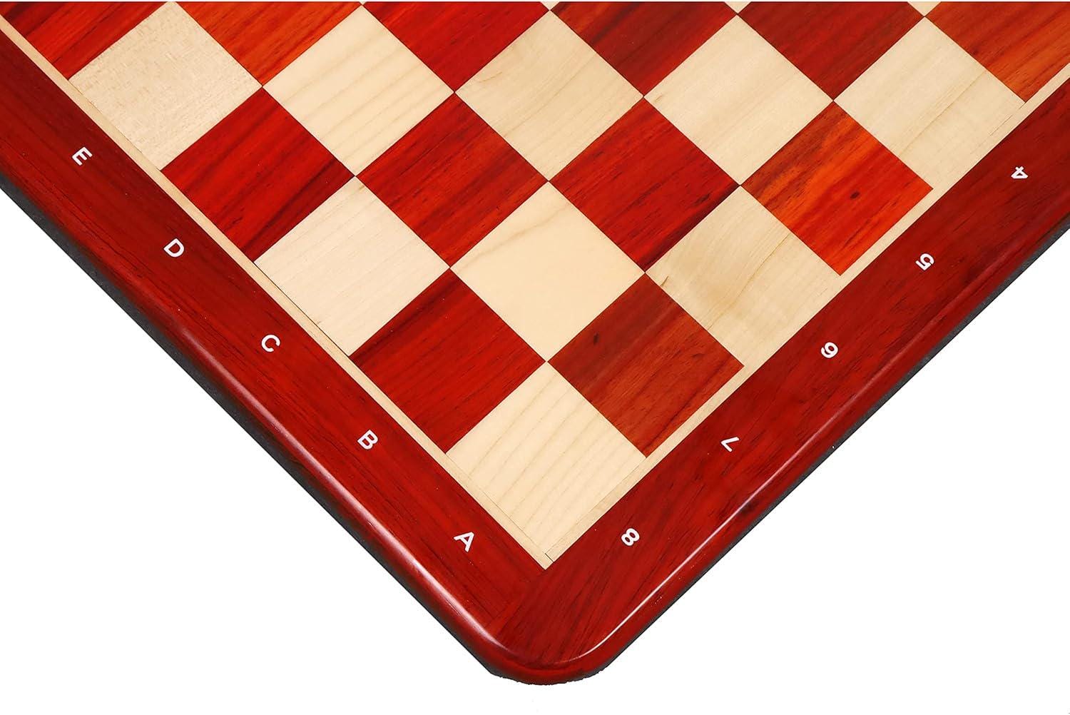 21" Bud Rosewood & Maple Chess Board - 50 mm Square- Algebraic Notations