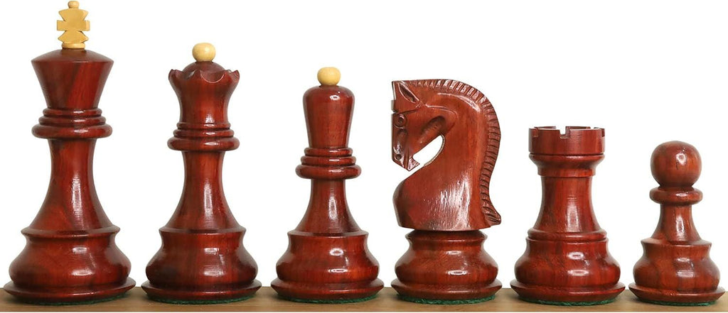 Chesscraftman -3.9" Russian Zagreb 59' Chess Set- Chess Pieces Only - Double Weighted Bud Rose Wood