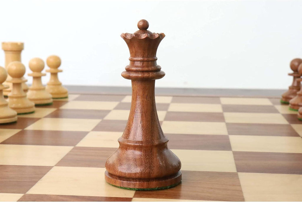 French Grandmaster's Staunton Chess Pieces Only Set- Golden Rosewood - 4.1" King