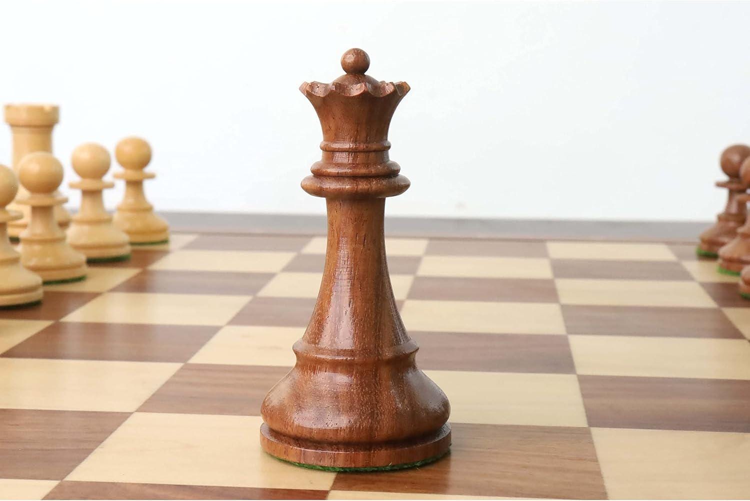 French Grandmaster's Staunton Chess Pieces Only Set- Golden Rosewood - 4.1" King
