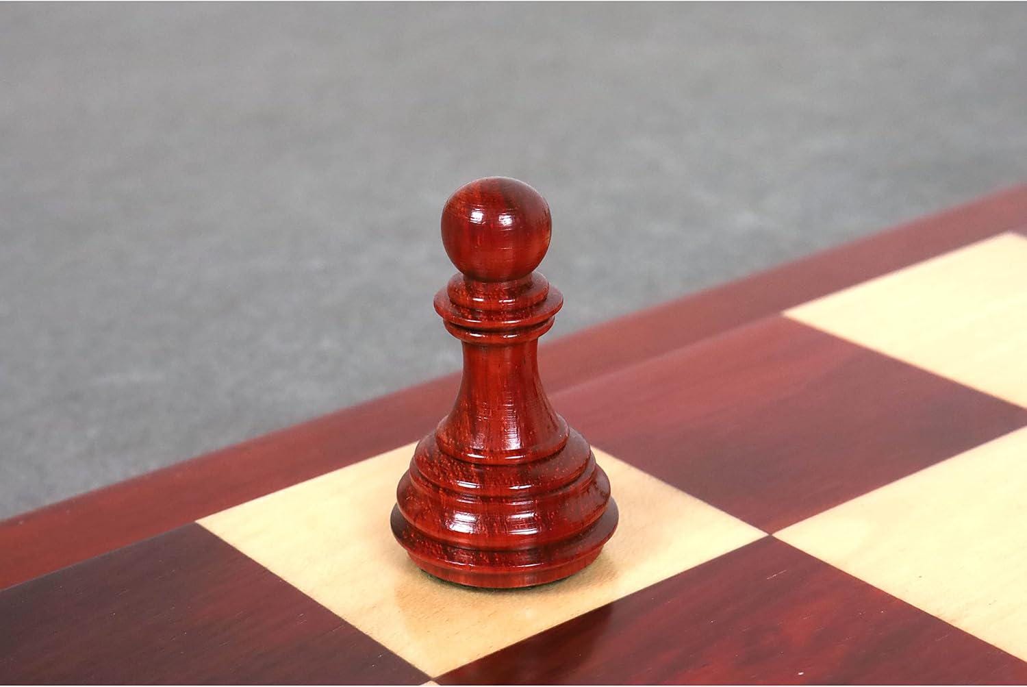 3.8" Imperial Staunton Chess Pieces Only Set - Weighted Bud Rose Wood