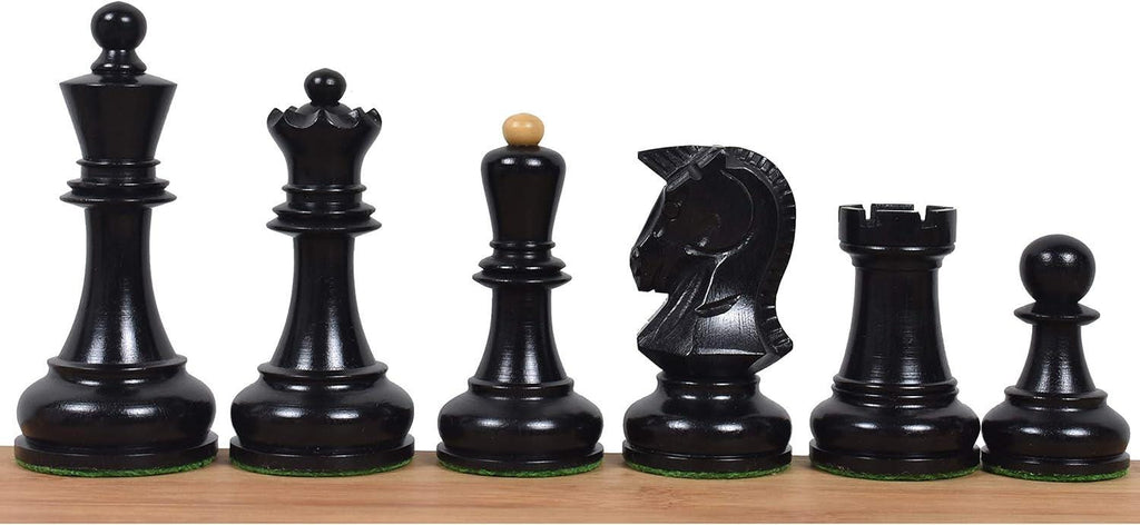 1970s' Dubrovnik Chess Pieces Only Set- Triple Weighted Ebony Wood - 3.8" King