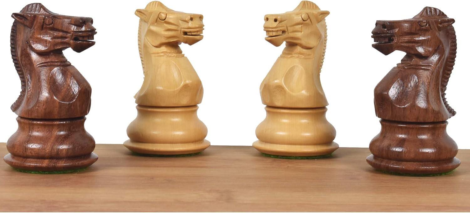 3.6" Professional Staunton Chess Pieces Only Set - Golden Rosewood - Weighted Chessmen