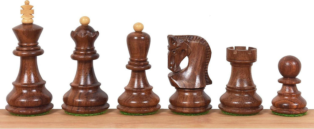 Russian Zagreb Wooden Chess Pieces Set – 2.6” Weighted Staunton Style in Golden Rosewood & Boxwood | ChessCraftman