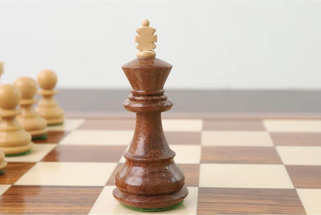 Russian Zagreb Wooden Chess Pieces Set – 2.6” Weighted Staunton Style in Golden Rosewood & Boxwood | ChessCraftman