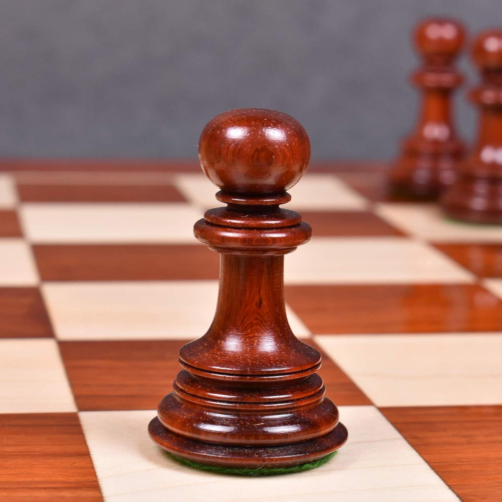 Mogul Staunton Chess Pieces Only , Bud Rosewood and Boxwood Gloss Wooden Chess Set, 4.6-in King, Triple Weighted Chess Pieces (5.24 lbs)