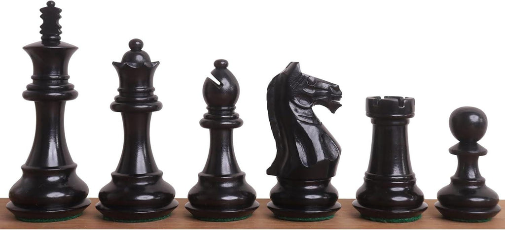Fierce Knight Staunton Chess Pieces Only Set - Weighted Boxwood - 3.5" Extra Queens