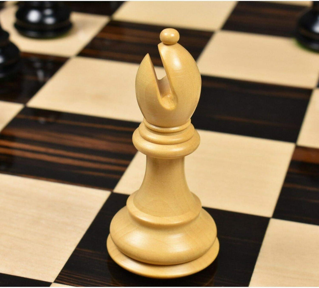 3.9" Craftsman Staunton Chess Pieces Only Set - Double Weighted Ebonised Boxwood