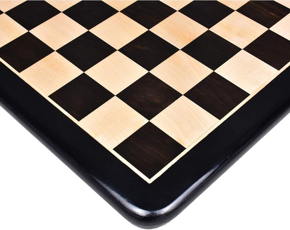 Inlaid Ebony and Maple Wooden Chess Board